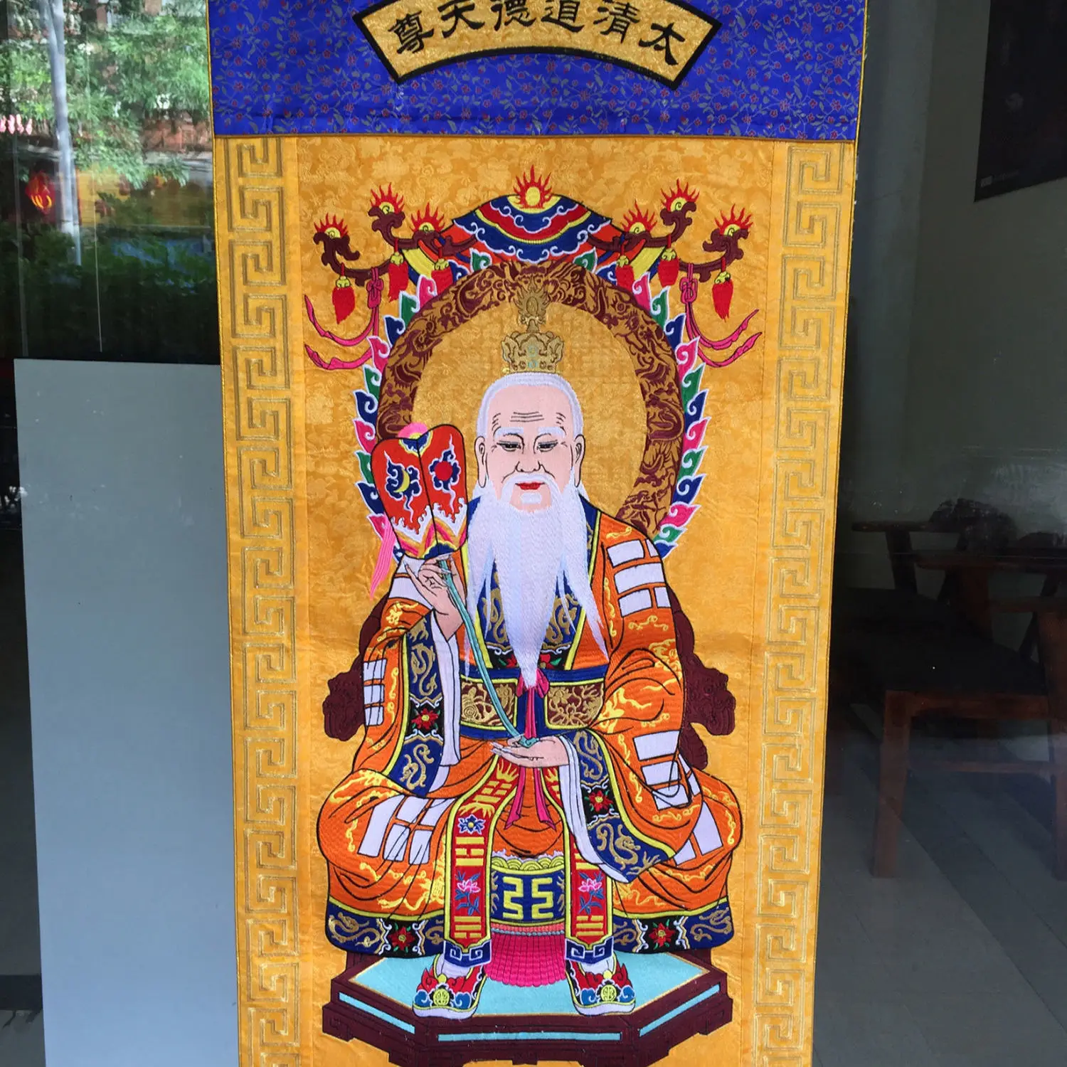 Boutique embroidery hanging statue wall hanging Taoist supplies idol ornament