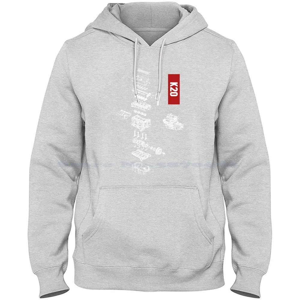 Integra Civic Type R K20 Engine Explode For Dark Backgrounds 100% Cotton Hoodie Civic Integra Type R K20 K24 Engine Rsx