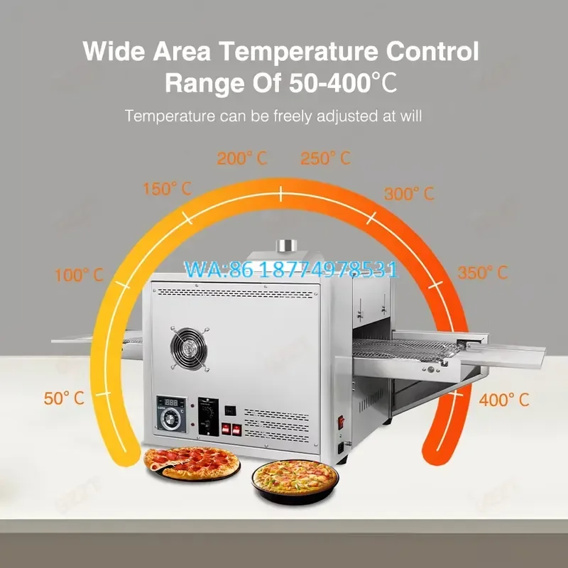 Wmwmnu for Commercial Stainless Steel Restaurant Equipment 12 Inch Conveyor Toaster Gas Pizza Grilling Oven with 400 Degree