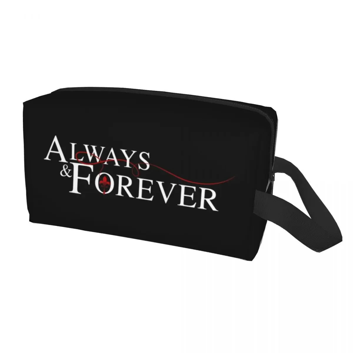 Custom Always And Forever Makeup Bag for Women Travel Cosmetic Organizer Fashion The Vampire Diaries Storage Toiletry Bags