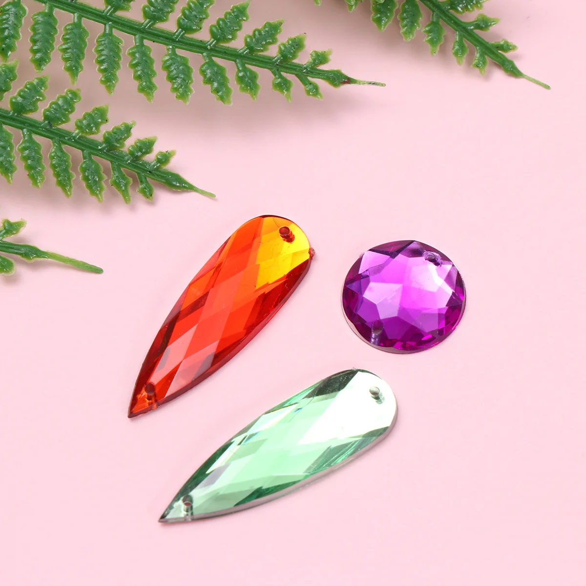 

100Pcs Colorful Rhinestone Irregular Shape Acrylic Chic Square Round DIY Jewelry Nail Art Fashion Decoration Accessories