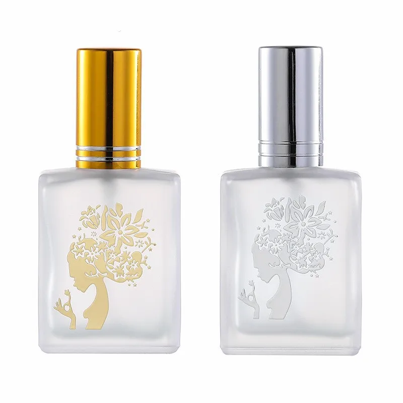

1Piece 15ml Frosted Glass Perfume Bottle With Aluminum Sprayer Portable Mini Refillable Bottle Atomizer Cosmetic Container