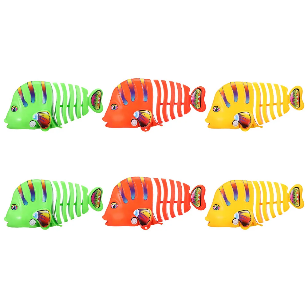 

6 Pcs Toy Fish Clockwork Rocker Child 1400X750X520CM Plastic Simulation Bathing