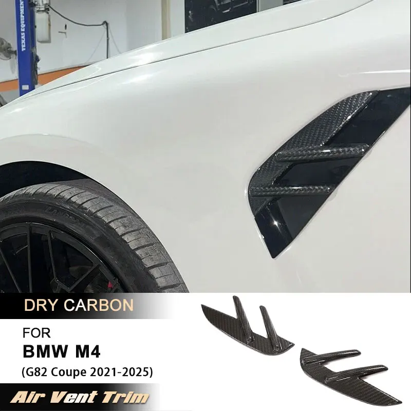 

Накладки на переднее боковое крыло автомобиля для BMW G82 M4 2021-2025, гоночный воздухозаборник, плавники на крыло, комплекты кузова Prepreg Dry Carbon