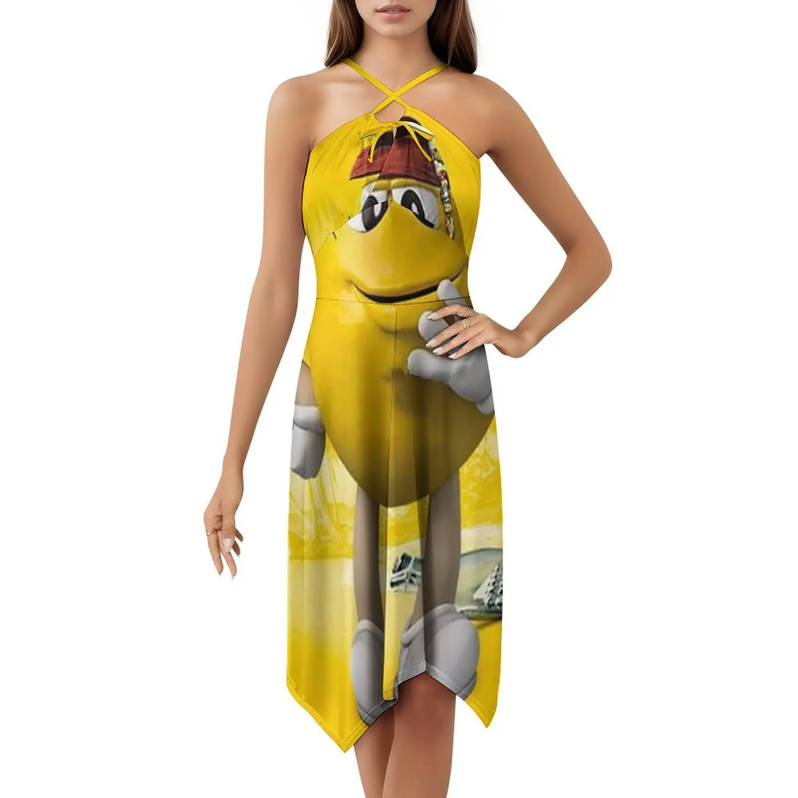 Funny Candy. Pirate Preppy Style Mini Dress For Women A-Line Loose Fit Casual Day Dress M M Candy Chocolate Merry Funny Candy