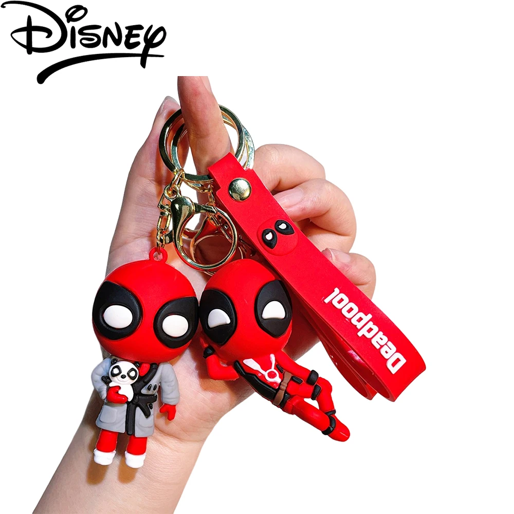 Marvel Cute Anime Figures Doll Bag Pendant Deadpool Q Version Fashion Backpack Keychain Couple Keyring Jewelry Birthday Gifts