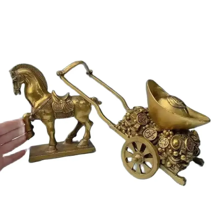 Metal brass Mara Yuanbao car decorations, home and office cultural and creative ornaments