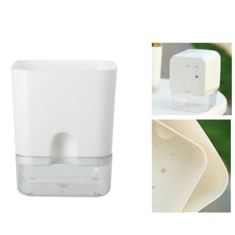 For Indoor Resin with Self Watering Function Transparent Base PP Resin Material for Foliage and Vegetables 11x10x13.5cm