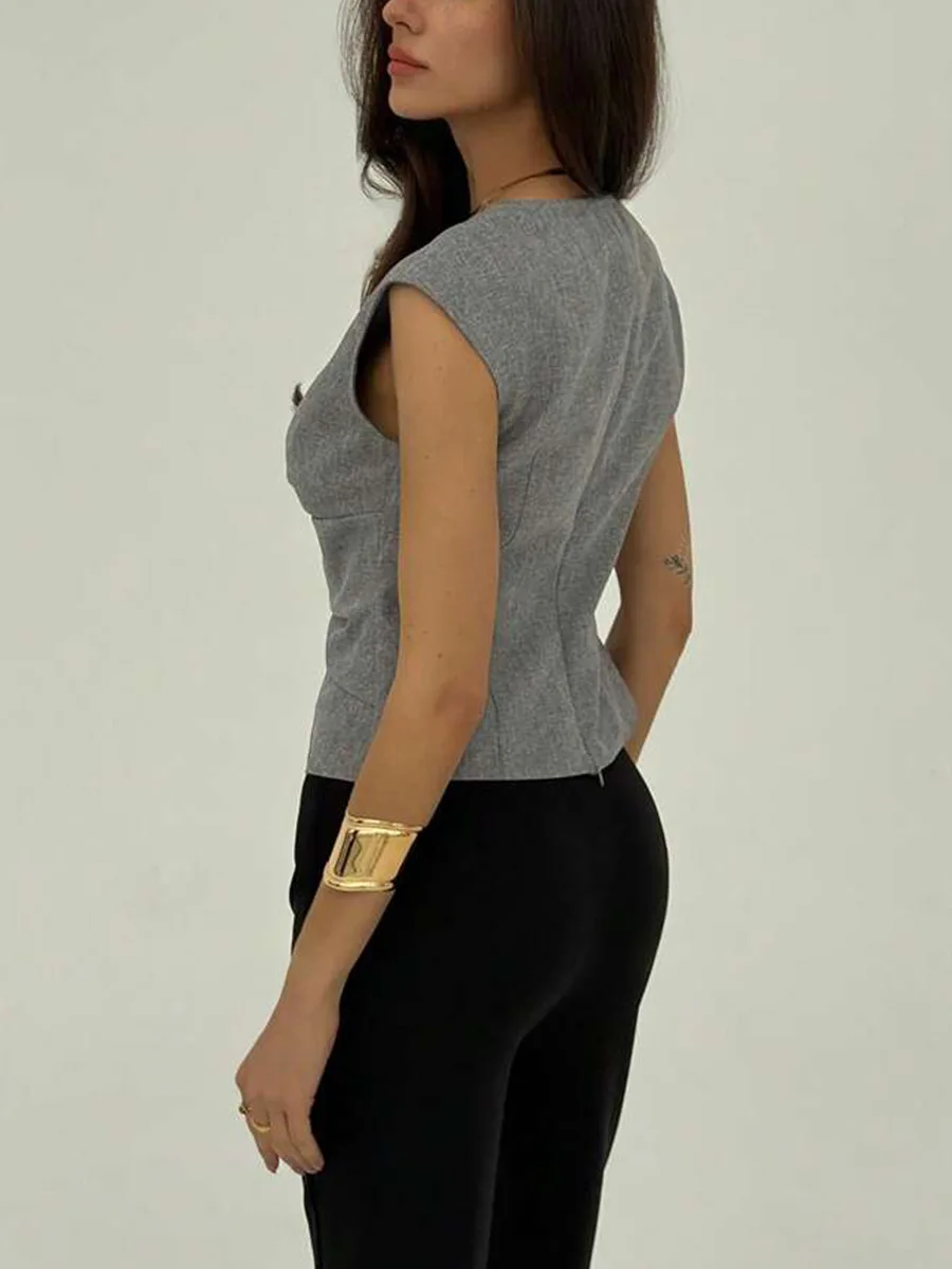 

Vests Waistcoats Thin Womens Vest Knit Autumn Corduroy Checked Patchwork Stand Collar Preppy Style College Youthful Layered Sexy