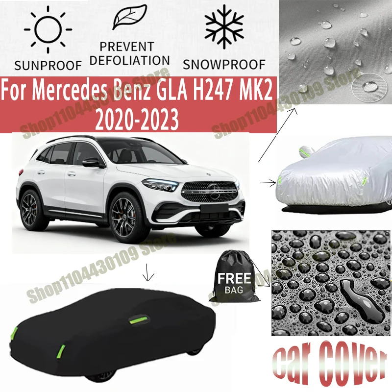 

For Mercedes Benz GLA H247 MK2 2020-2023 Car Cover Outdoor Waterproof Snowproof Sunshade, Winter & Summer Auto Protection