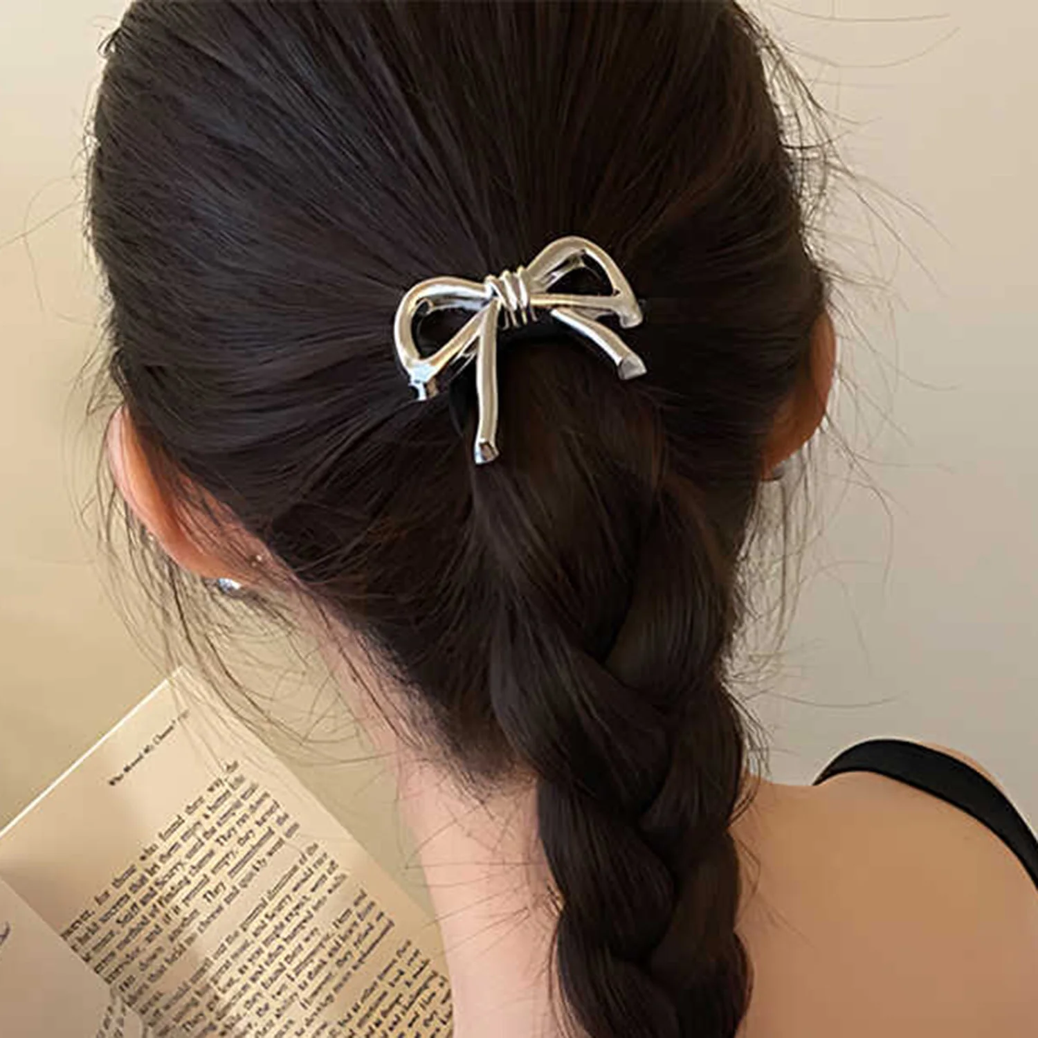 New Sweet Hair Tie Alloy Bow Pendant Elastic Hair Band Ponytail Holder Women Hair Accessories Rubber Bands