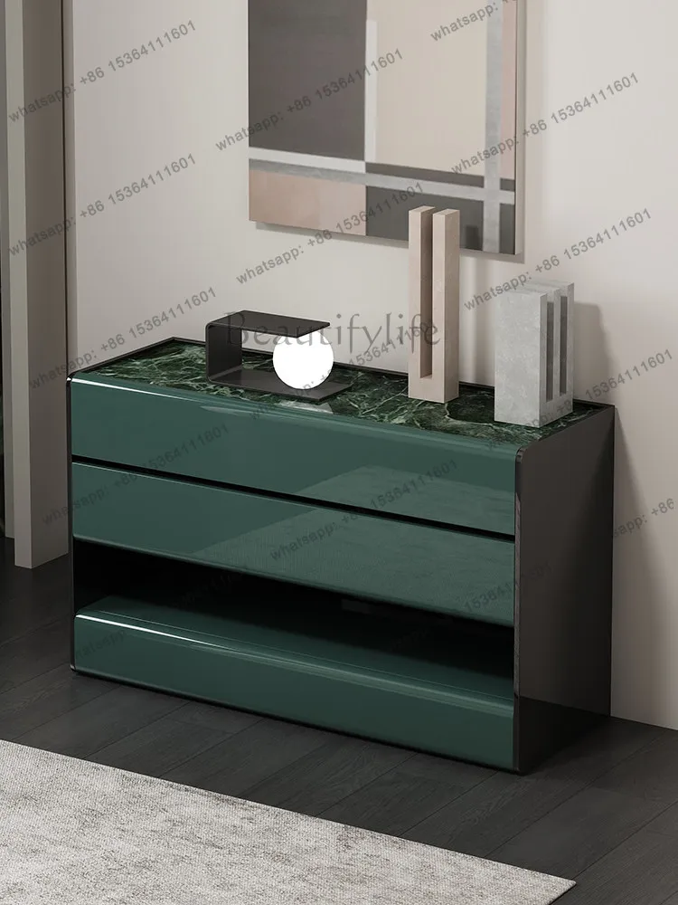 Italian minimalist three-bucket cabinet light luxury high-end side locker