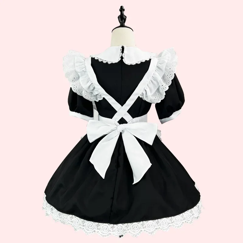 New Anime Lolita Maid Uniform Women Plus Size Halloween Party Dress Student Black White Gothic Lolita Cat Girl Role Play Outfit