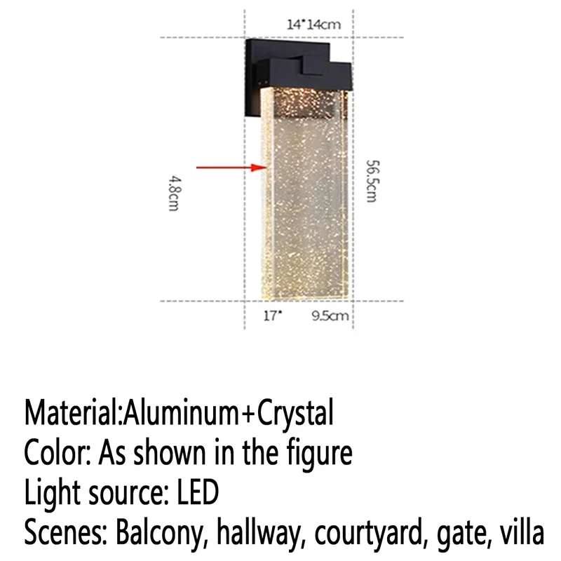 RONIN-Lámparas LED de pared de cristal para exteriores, impermeables, simplicidad eléctrica, para balcón, pasillo, patio, Villa, puerta, Hotel