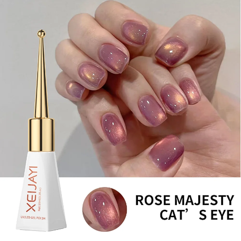 1Pcs XEIJAYI Magnetic Cat's Eye Gel Nail Polish Red/Pink/White/Nude Phototherapy Glue Sparkly Semi Permanent Manicure Varnish *