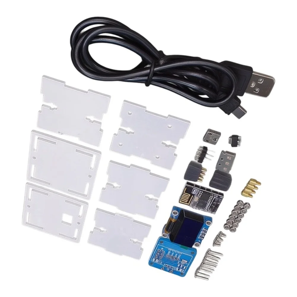 DIY Weather Clock Kit Using For ESP8266 WiFi Module Real Time Clock Calendar Display for temp Humidity for Beginners