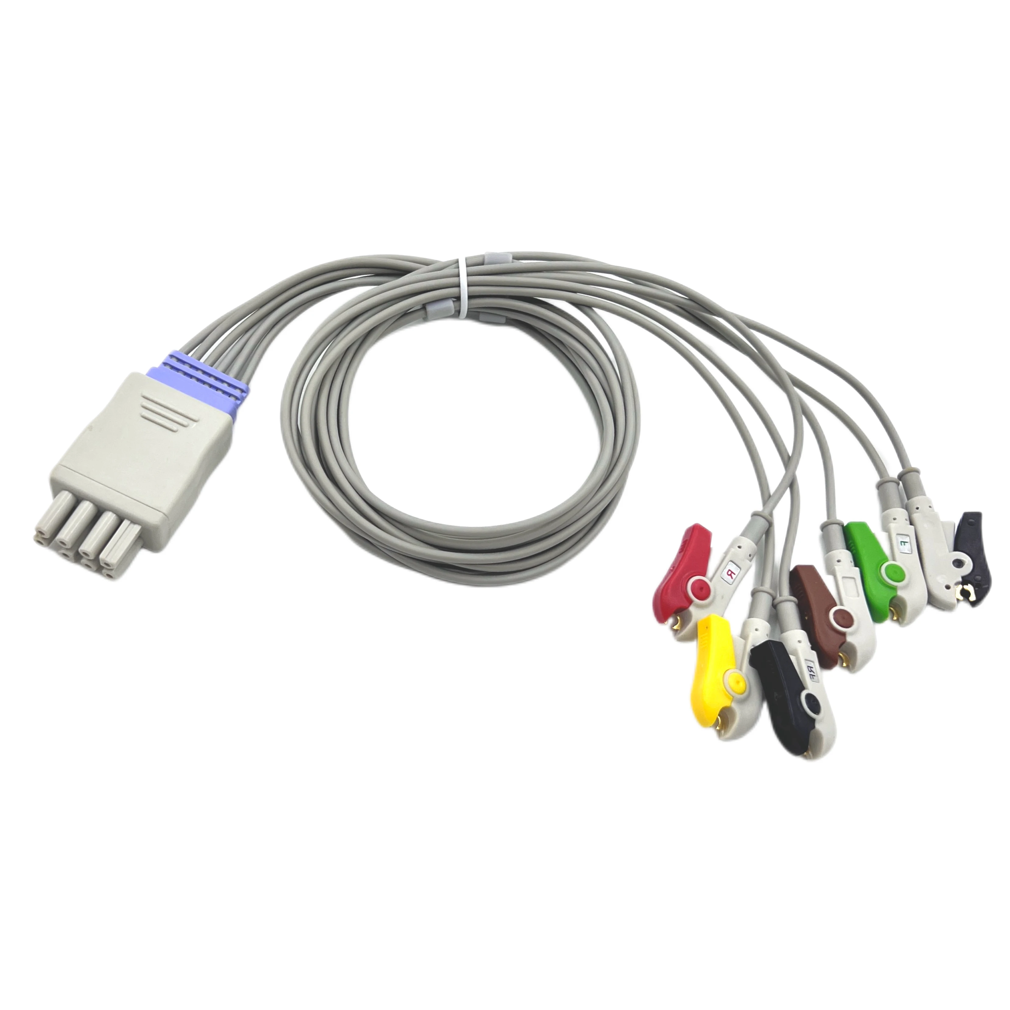 ECG Leadwire 5-Lead Clip Type 10-Pin 1m AHA - Adult TPU - Model ZE00741T5CI