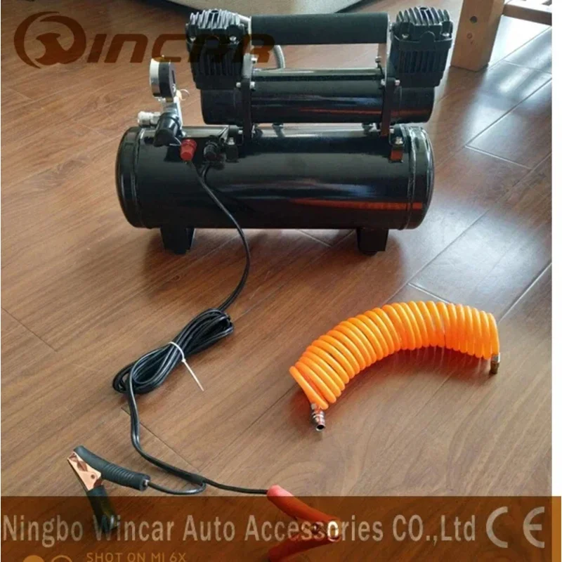 Double 30mm Cylinder 8 bar Max Pressure Air Compressor Inflator pump With 8L Tank