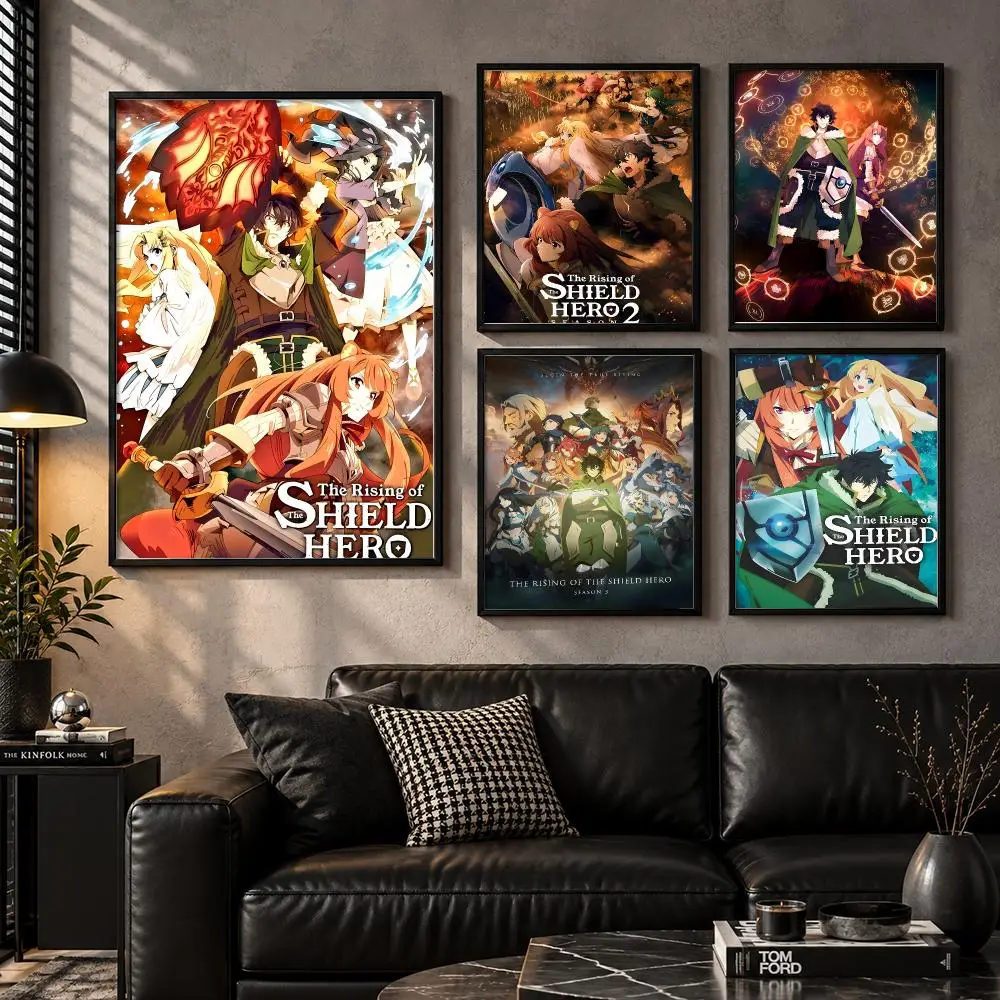 The Rising of the Shield Hero Isekai Fantasy Anime Poster Self-Adhesive Unframed Fashion Wall Prints for Office & Home Decor