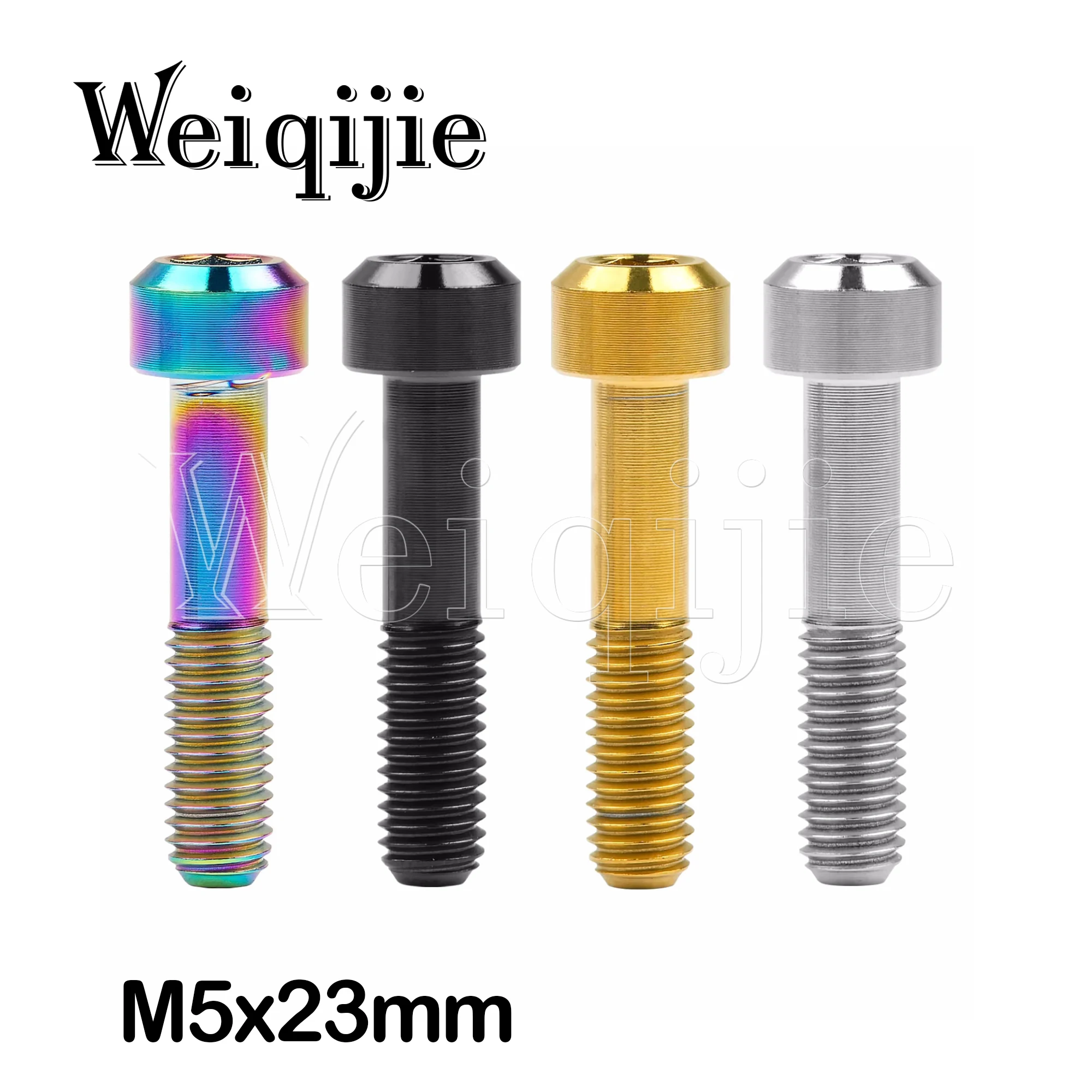 Weiqijie Titanium Bolt M5x23mm Hexagon Socket Screw for DIN912 Gr5 Bicycle Disc Accessories