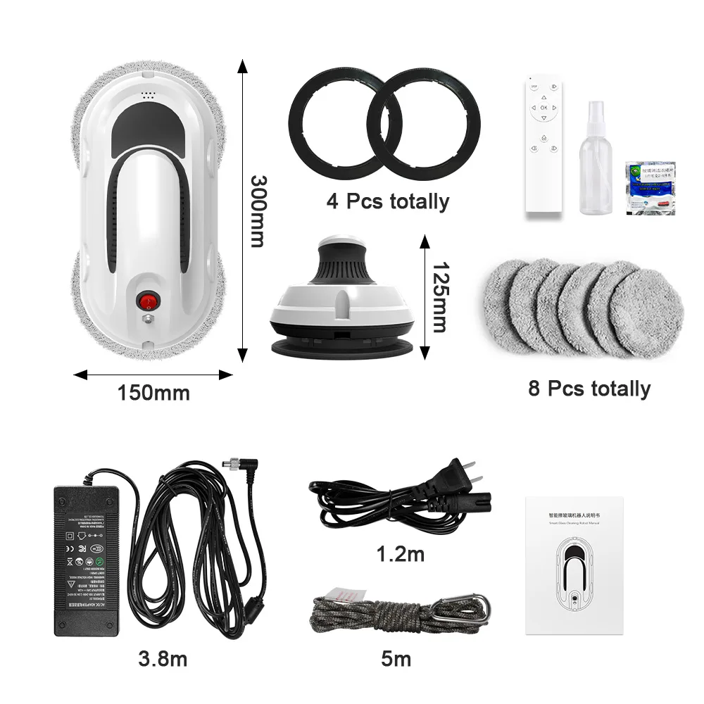 Smart New Robot Cleaner Window Glass Gold Custom White Motor Box Mold Logo Power Battery Gyroscope Outdoor Parts Sales Hotel Min