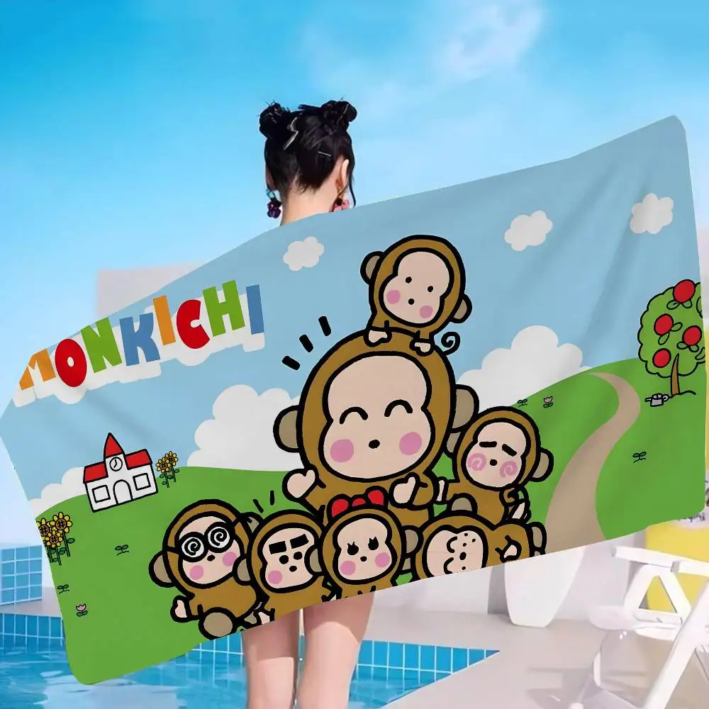 Cartoon Cute MonkichisS Microfiber Printed Beach Towel Mountain Climbing Yoga Beach Swimming Running Absorbent Soft Towel