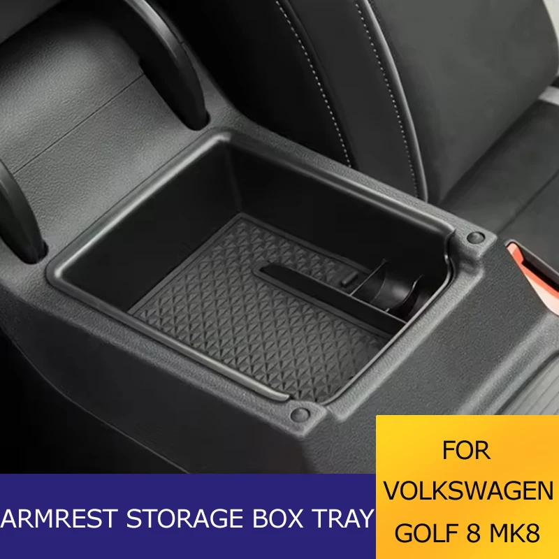 Car Central Console Armrest Box Storage Tray Holder Case for Volkswagen VW Golf 8 MK8 Golf8 2019-2023 Accessories