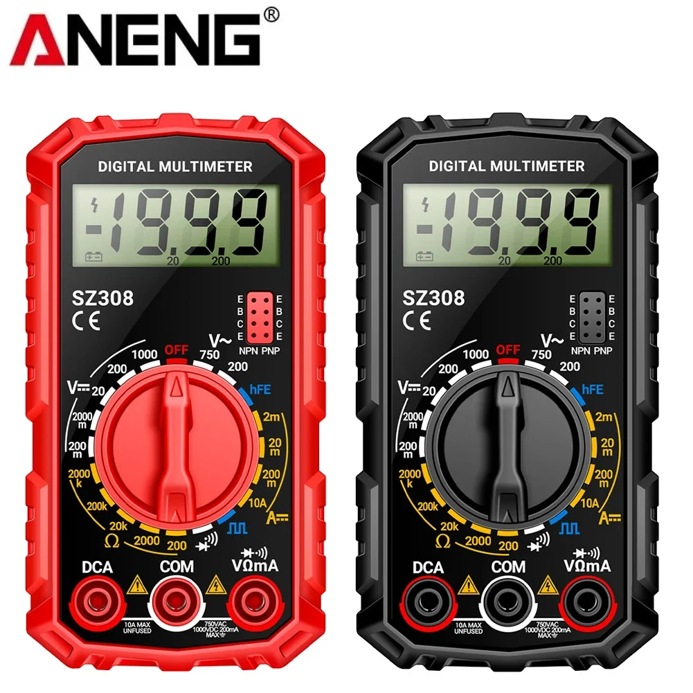 ANENG SZ308 Digital Multimeter Voltage Resistance Meter AC/DC Current Meter Electrician LCD Backlight Ohm Square Wave Test Tool