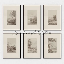 Neutral Art Prints Neutral Gallery Wall Art Canvas Printing Earth Toned Home Decor Canvas Poster Nature Landscape Vintage Decor