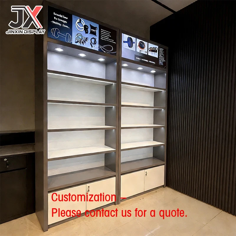 custom.Custom Design Multi-functional LED Display Cabinet | High Quality Durable Shelves Painted Rect