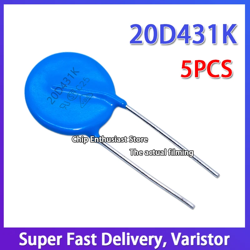 5PCS Varistor 20D431K 431KD20 Diameter: 20MM 10% DIP-2 430V