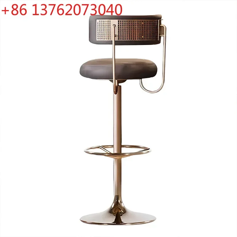 

Italian light luxury rotating bar chair high-end family back chair island bar chair