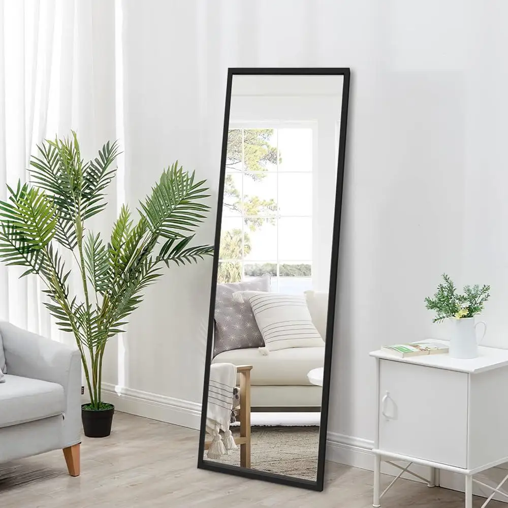 Full Length Mirror Floor Mirror Standing or Leaning Wall Mirror Body Mirror with Anti-Splash Explosion Proof Film Bedroom Living