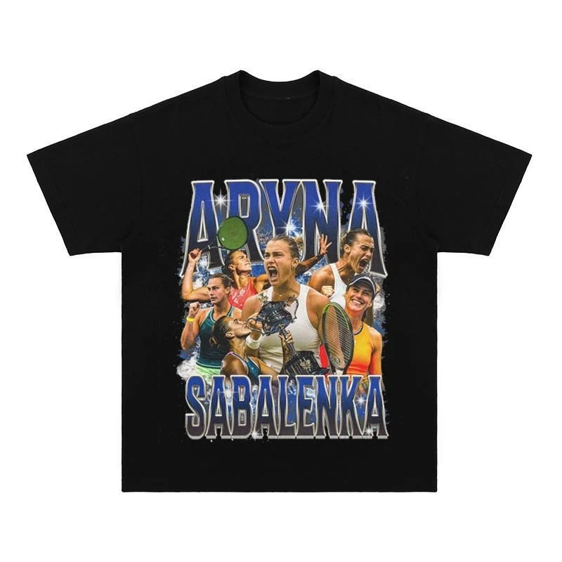 

Новинка 2024 года, наряд для родителей и детей, футболка Aryna Sabalenka, теннисная спортивная повседневная свободная футболка с короткими рукавами