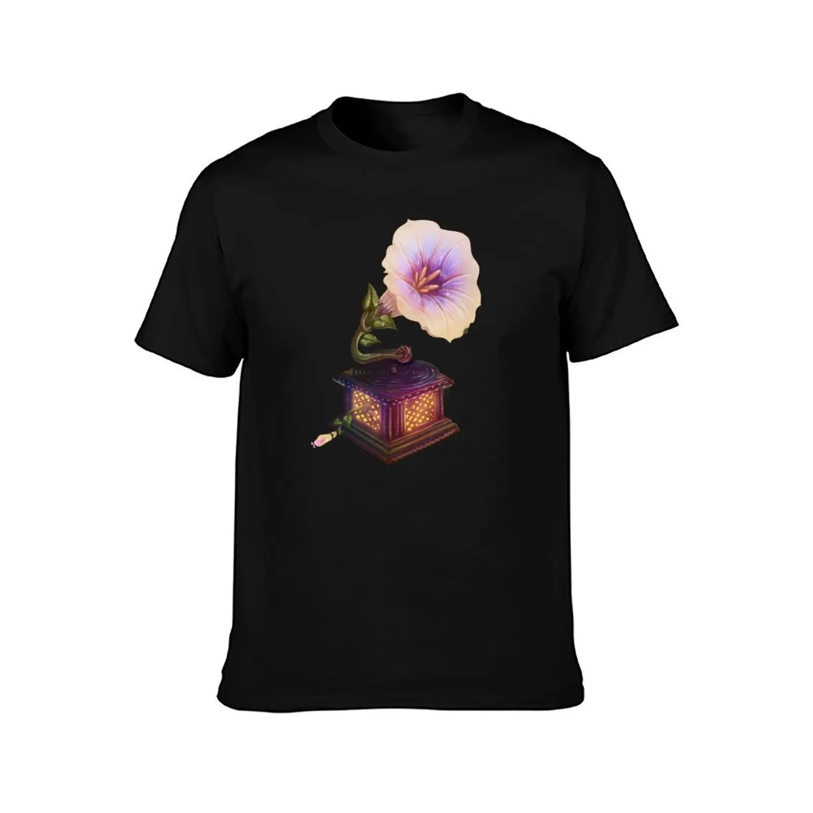 Flower Gramophone T-Shirt anime stuff rapper graphic tees summer top shirts graphic tees sweat shirts, men