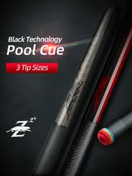 PREOAIDR 3142 King Billard Pool Cue Maple Carbon Shaft Black Technology Stick 12.5/11.8/10.8mm Rainbow Tip Uni-lock Joint Cue