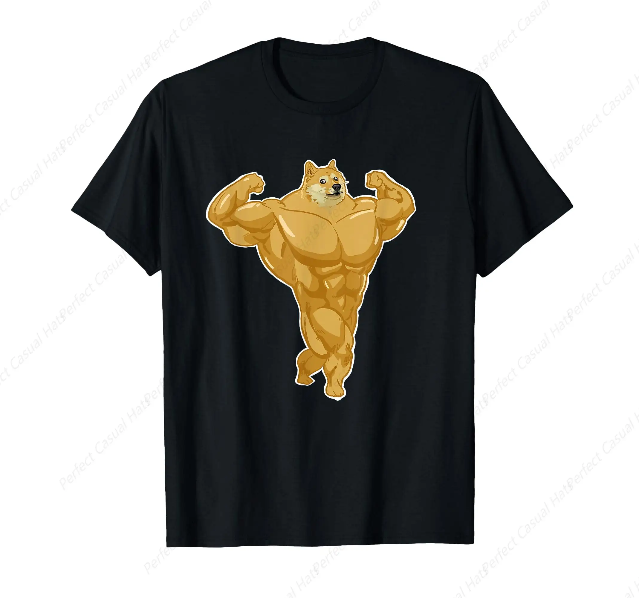 Buff Doge funny Swole Doge T-Shirt Leisure Youth Tee Shirt Cotton Funny Short Sleeve