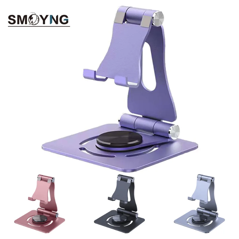 SMOYNG Rotatable Aluminum Alloy Tablet Phone Stand Desk Holder Foldable Support For iPhone iPad Pro 12.9 Desktop Mount Bracket