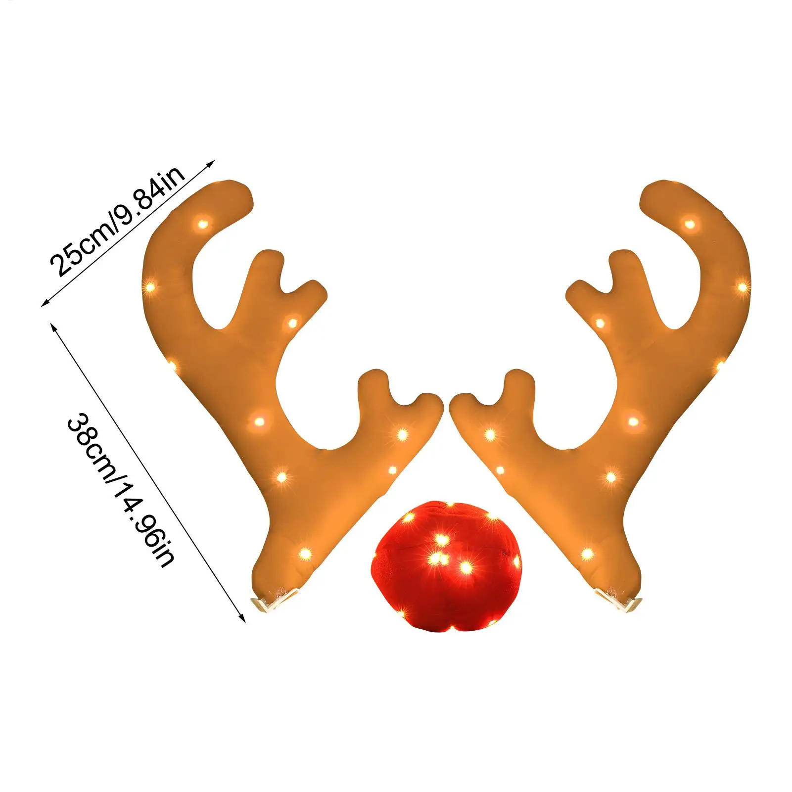 Reindeer Antlers For Cars Cute Auto Exterior Light Up Antler Set Roofs Tops Reindeer Decoration For Van SUV Shopping Mall Window view 5