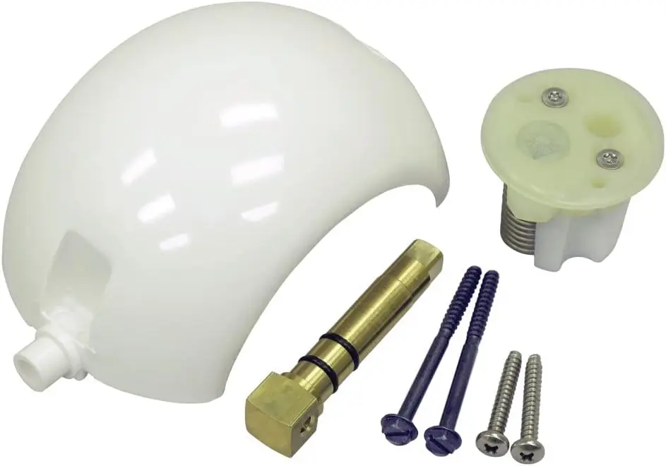 

385318162 RV Toilet Flush Ball & Shaft Kit | Brass with White Caps | Fits Toilets | Includes Ball Rotor Shaft, Half Ball