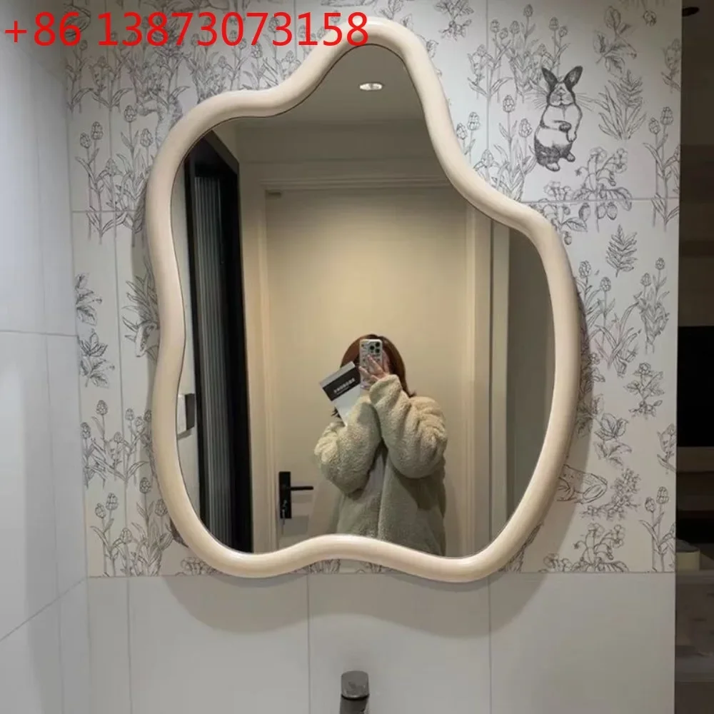 Nordic Wall Hanging Bathroom Mirror Irregular Cream-style Bedroom Dressing Decorative Mirrors Modern Bathroom Products