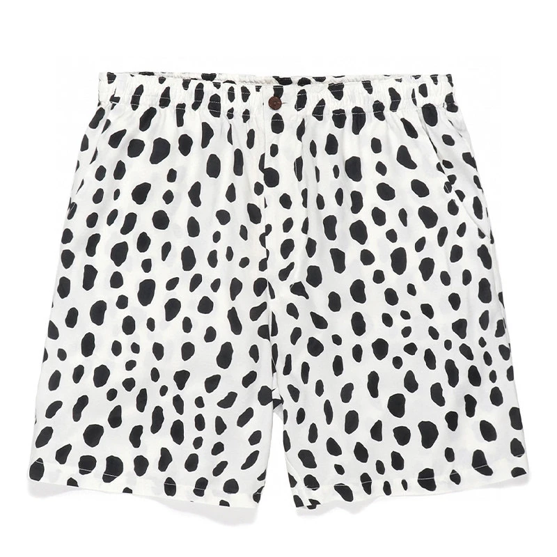 شورت صيفي فضفاض بتصميم عصري من WAO MARIA لموسم 24SS بنقشة الفهد وألوان متباينة