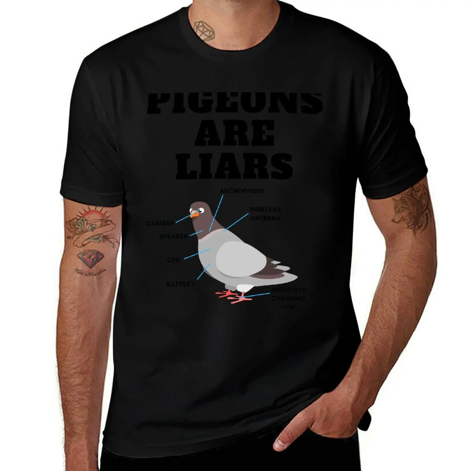 Pigeons Are Liars, Pigeons Aren't Real T-Shirt funny t shirts cotton T-Shirt