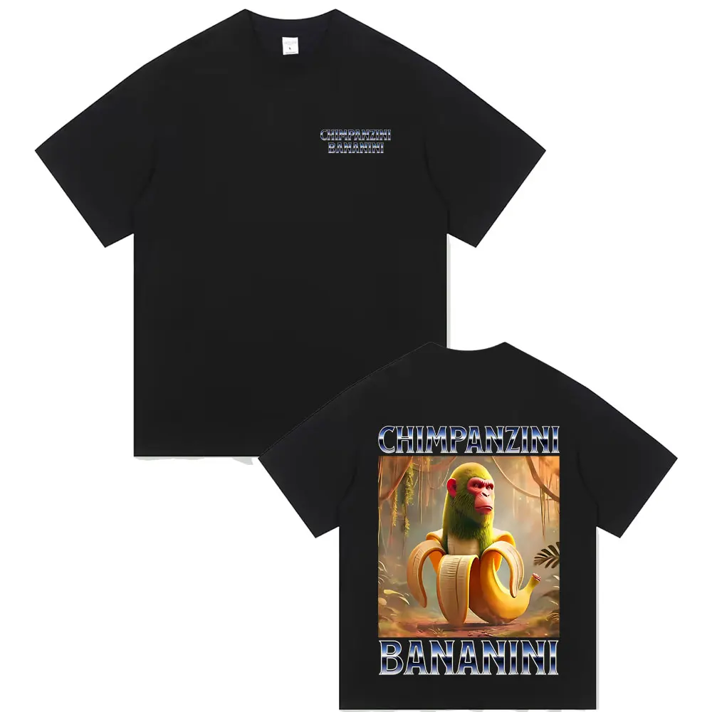 

Italian Brainrot Funny Chimpanzini Bananini Monkey Meme Graphic T Shirts Men Women Casual Humor T-shirt Male Fashion Streetwear