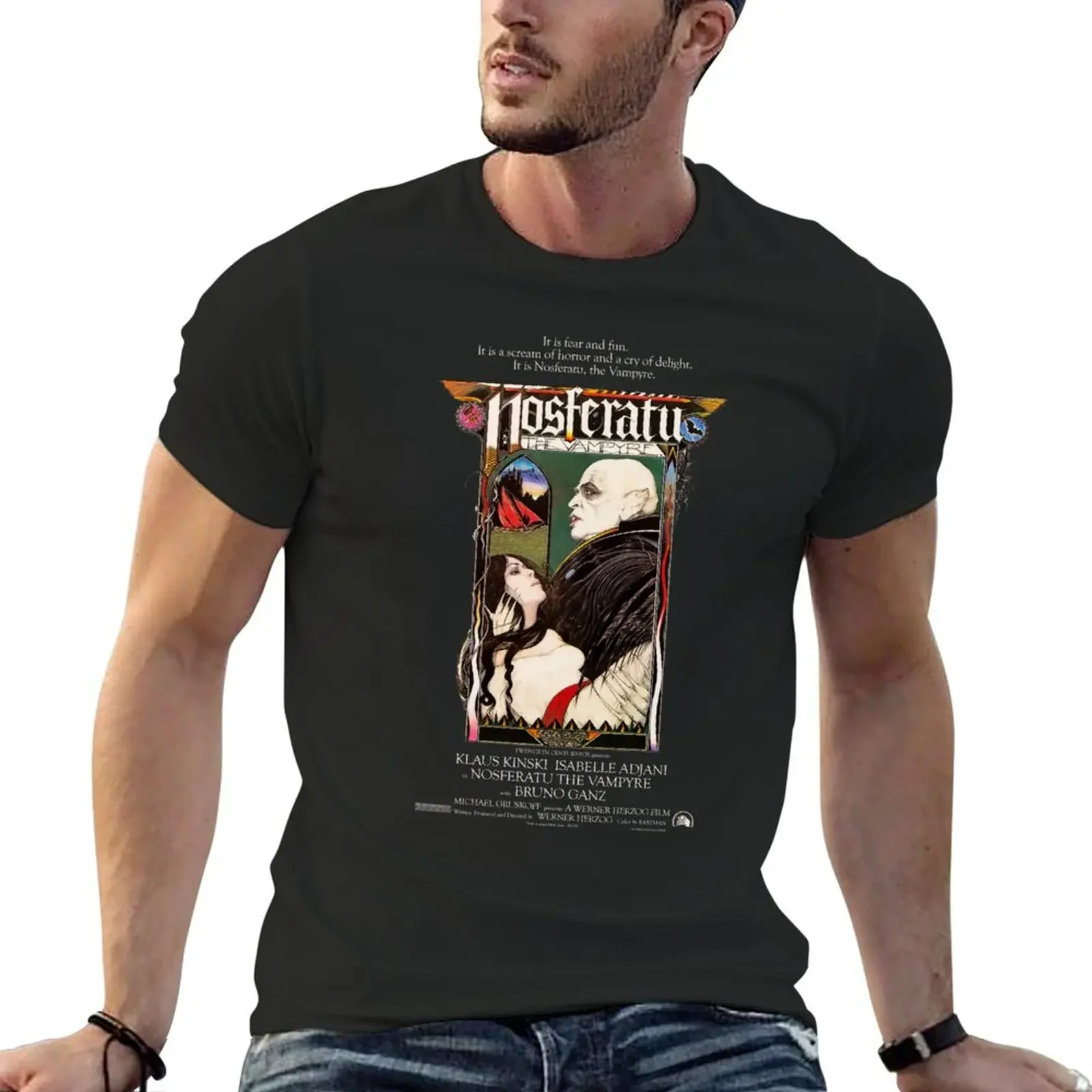 Nosferatu the Vampyre 1979 Horror/Thriller Movie Poster Design T-Shirt vintage graphic tee mens t shirts pack