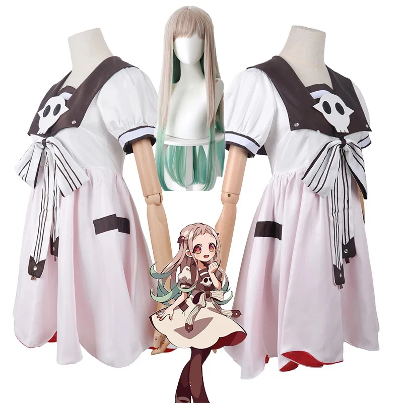 Disfraz de Cosplay de Yashiro Nene del Anime Toilet-bound Hanako-kun, Vestido y Peluca de Nene Yashiro, Disfraces de Halloween para Mujeres Adultas