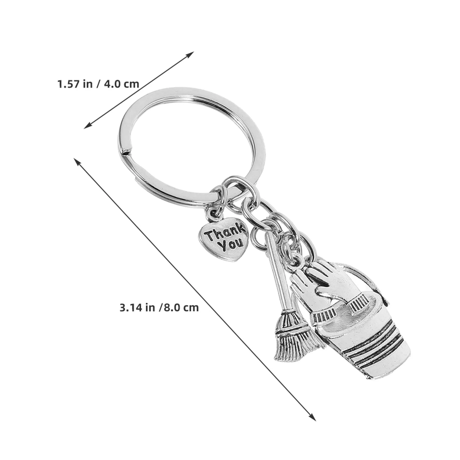 6 Pcs Brush Broom Bucket Keychain Gift Set