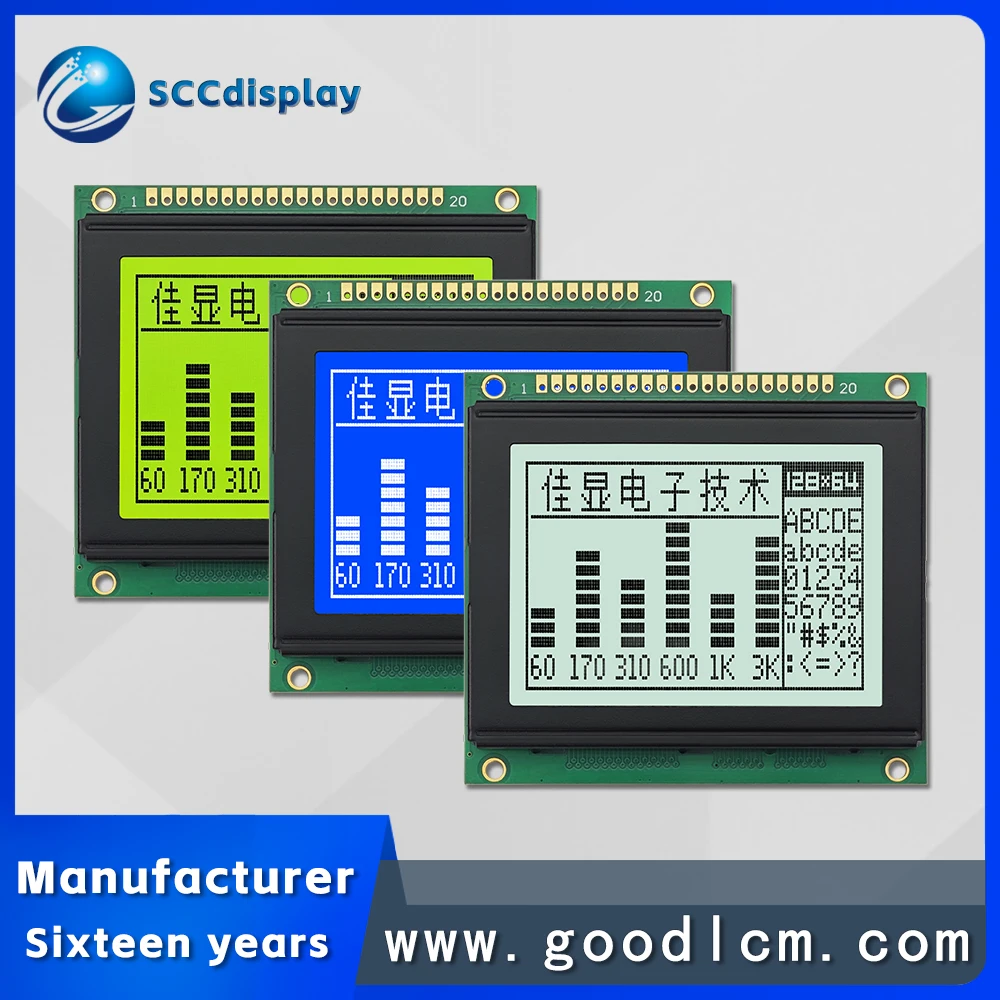 tela-lcd-monocromatica-de-alto-padrao-12864-jxd12864c18-com-driver-aip31107-modulo-de-exibicao-lcm-grafico-de-matriz-de-pontos-128x64