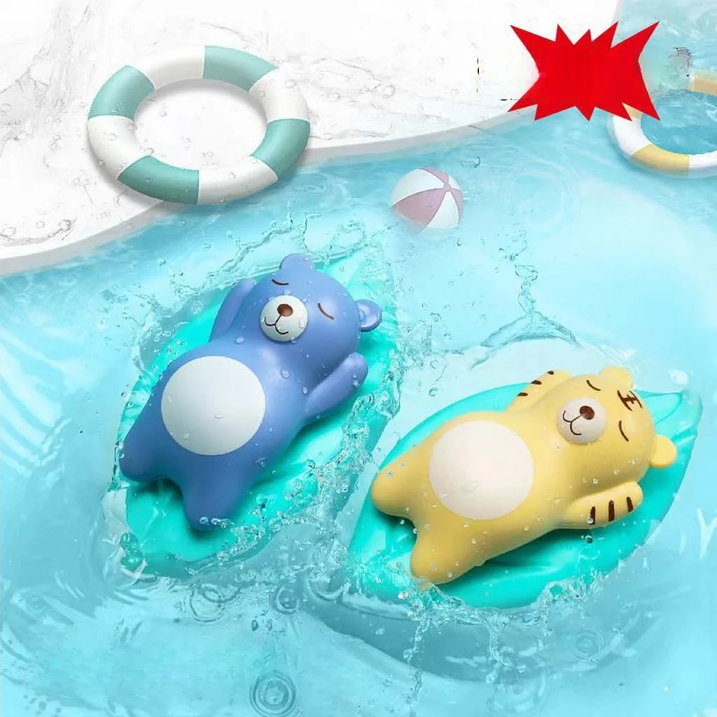 목욕 장난감 동물 시리즈 잎 게으른 곰 수영 악어 아기 물놀이 작은 오리 작은 거북이 봄 6cm