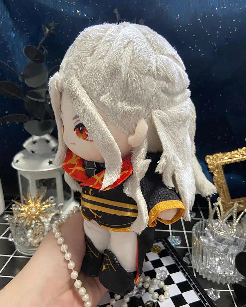 20cm Game Anime Ran Nagisa White Hair Handsome Plush Doll Stuffed Body Dress UP Cotton Mascot Xmas Gift Toys